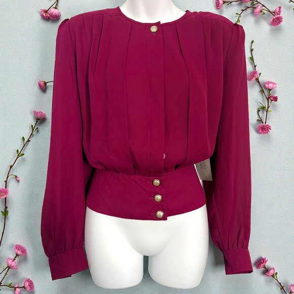 Karen Scott Tops - Vintage 80s NWT Karen Scott Fuchsia Blouse | Size 10
